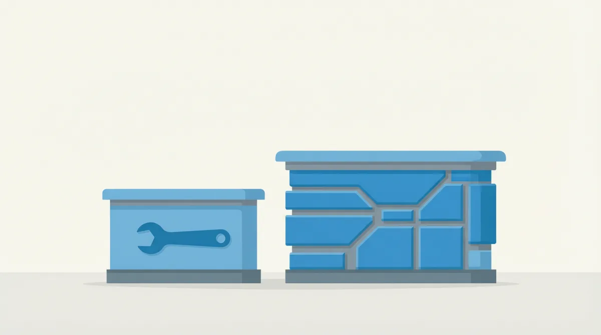 Service desk and help desk illustrated as two support counters side by side
